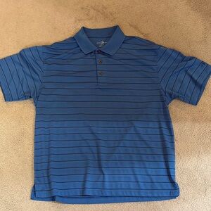 Men's Blue Striped Polo Shirt